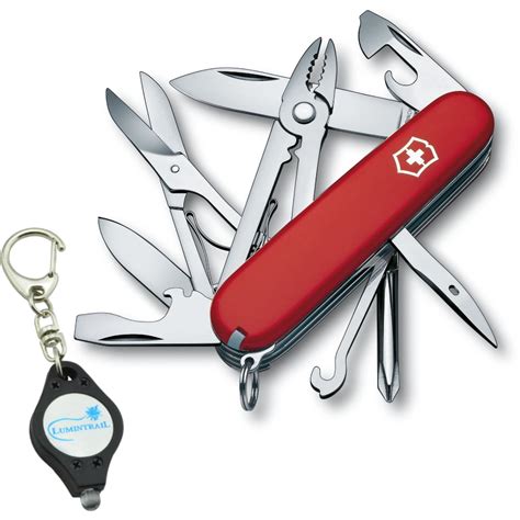 Victorinox Deluxe Tinker Swiss Army Pocket Knife Red W Keychain