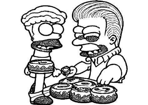 The Simpsons Donut Coloring Page · Creative Fabrica