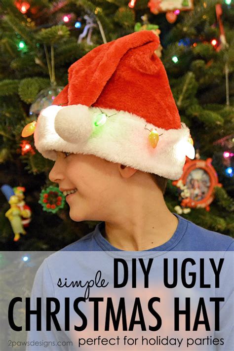 Diy Ugly Christmas Hat Tutorial 2paws Designs