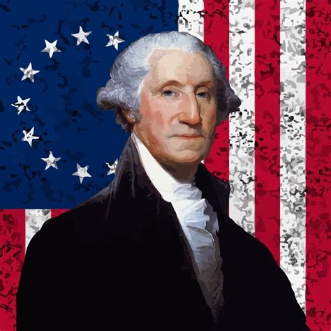 Digitally Restored Vector Portrait Of George Washington Poster Print
