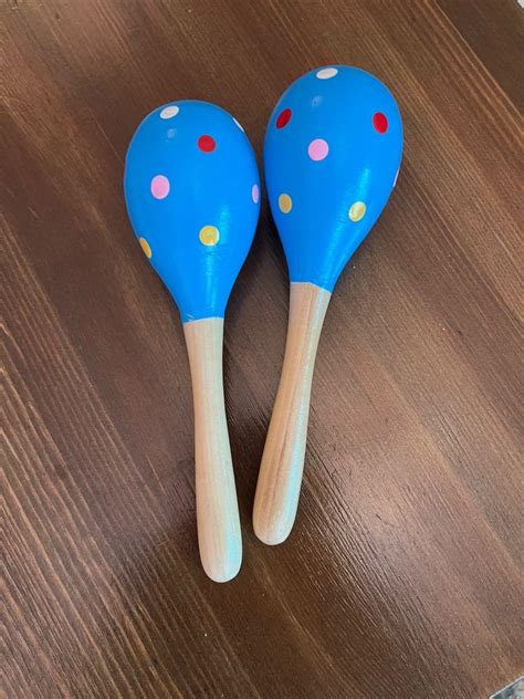 Wooden Maracas Babies And Kids Infant Playtime On Carousell