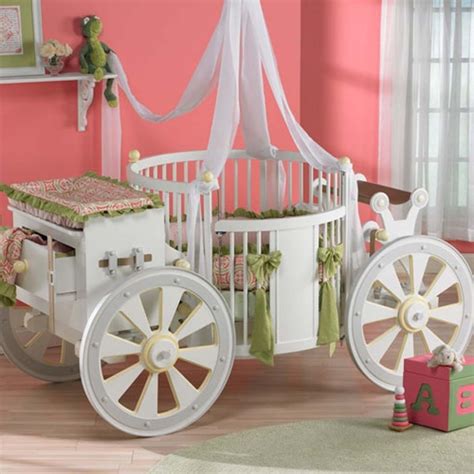 Disney princess fairytale white loft bed with slide and tower. Adorable and Fun Cinderella Baby Bedroom Designs | atzine.com