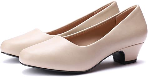 Amazon Com Women S Dress Pumps Low Heels Formal White Wedding Shoes