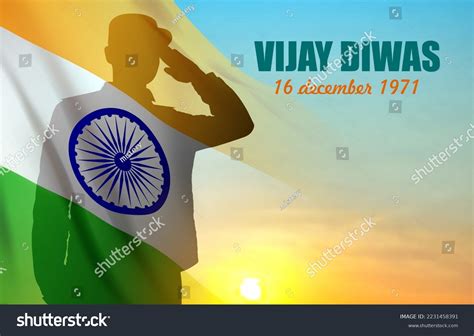 Silhouette Soldier Saluting On Background India Stock Vector Royalty