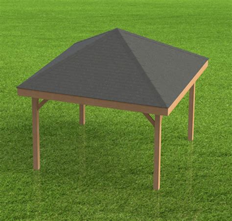 Hip Roof Gazebo Building Plans 16 X 16 Perfect For Spas Etsy