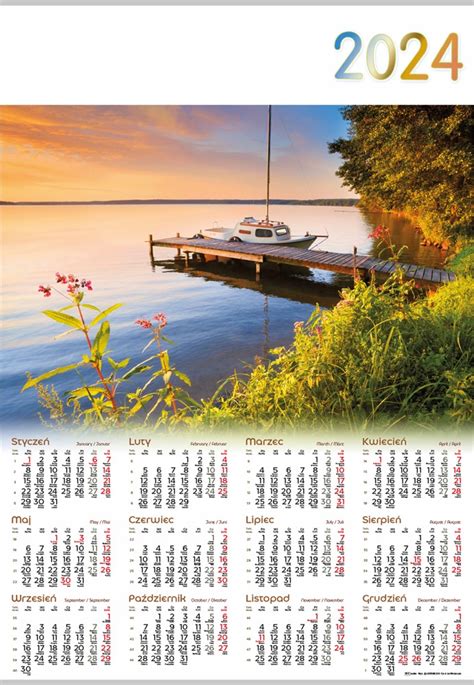 Kalendarz Planszowy Na 2024 Rok A1 Łódka 10 Sztuk Lucrum Duży Kalendarz