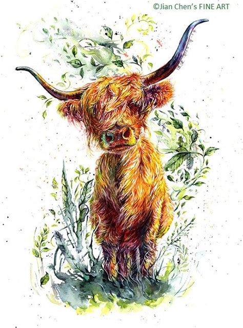 Jackrabbit Version 2 And 3 Original Paintings Highland Cow Art Cow