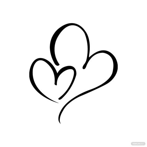 Two Hearts Silhouette In Psd Illustrator Svg  Eps Png