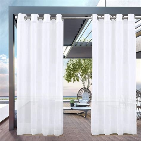 Outdoor Sheer Curtains Grommet Waterproof Indoor Outdoor Curtains