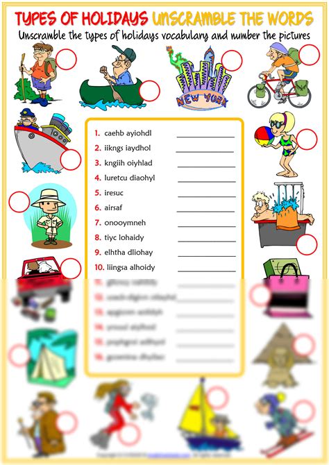 Solution Types Of Holidays Vocabulary Esl Unscramble The Words