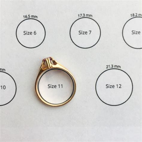 Mens Ring Size Guide Cm