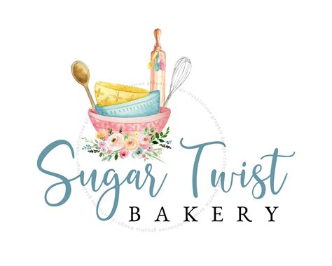 Bakery logo, premade logo, cooking logo, logo premade, floral logo, spoon logo, baker logo 