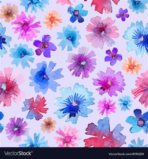 Abstract Watercolor Flower Pattern Modern Flower Vector Image