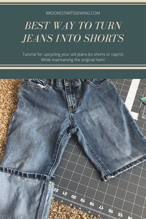 How To Turn Jeans Into Shorts Or Capris Brooke Starts Sewing In