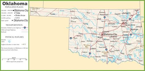 Oklahoma Ok Road And Highway Map Printable