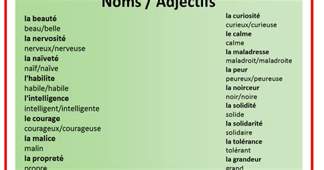 Liste Des Adjectifs Et Leurs Noms Teaching French French Language My Xxx Hot Girl