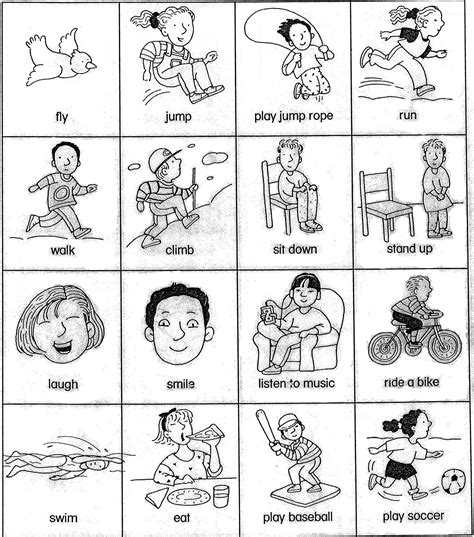 Esl Verb Cards Actions For Beginner Gesture Game Teaching Verbs English Verbs Learn English