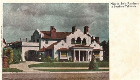 Vintage Postcard 1900s View Mission Style Residence In Southern