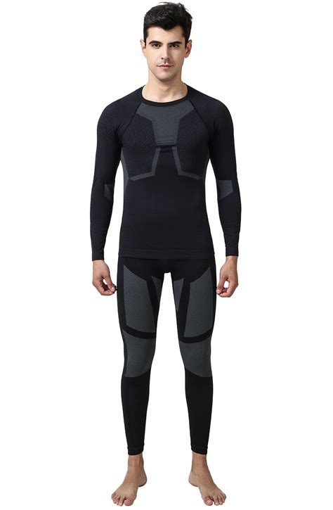 for men ski thermal underwear set quick drying functional compression suit ebay