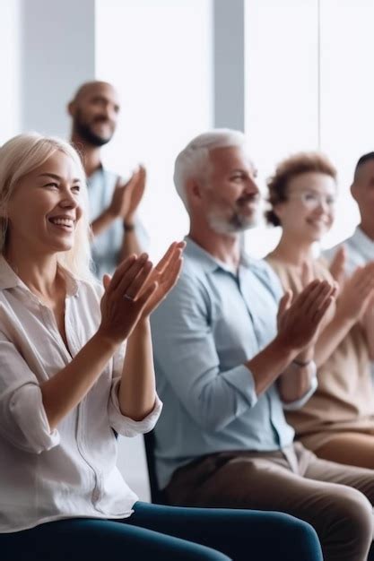 Premium Ai Image Shot Of A Group Of People Clapping At Something