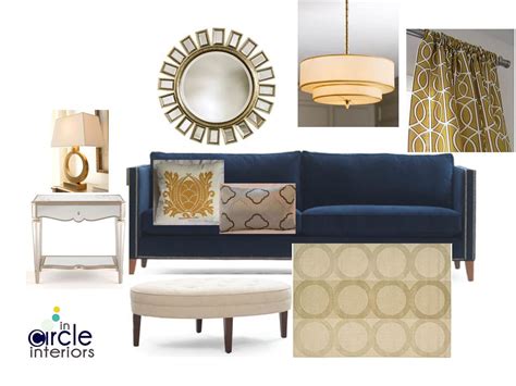 Incircle Interiors Blue And Gold Living Room Design Board