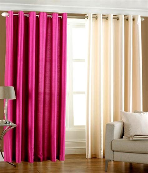 34 Off On Hargunz Polyester Pink Beige Floral Eyelet Curtain On Flipkart