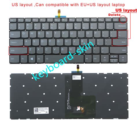 New For Lenovo Yoga 520 14ikb 720 15ikb Laptop Keyboard Us Gray With
