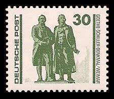 Die deutsche post will ihr verstaubtes image aufmöbeln. Freimarke Bauwerke, Goethe-Schiller-Denkmal - Briefmarke DDR