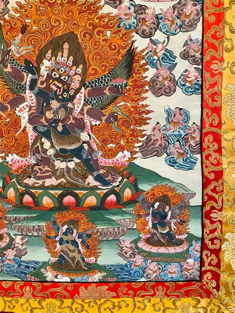 Buddhist Vajrakilaya Thangka Thanka with Brocade Painted in Etsy España