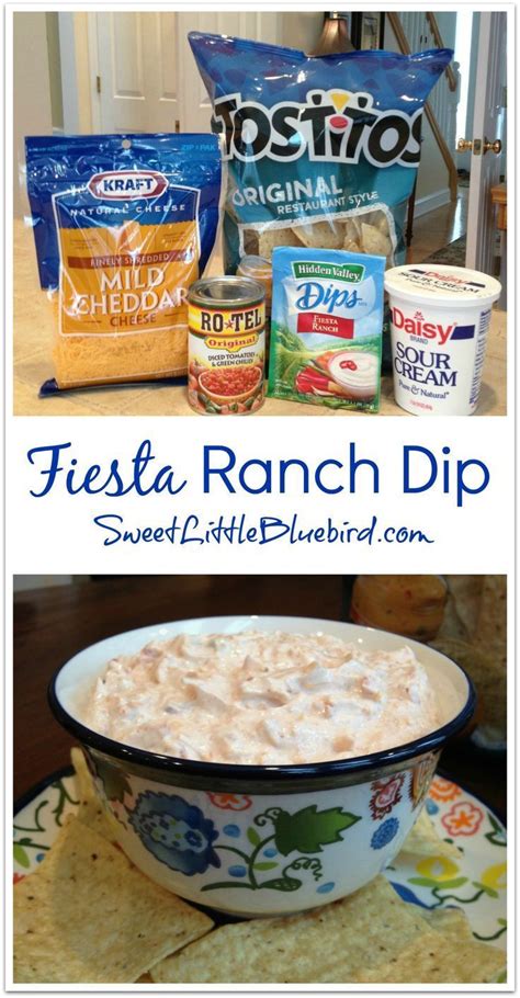 Transfer to a serving bowl; Fiesta ranch dip. 8 oz sour cream(can use fat free to ...