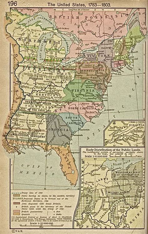 Map Of The United States 17831803 Showing The State Of Franklin