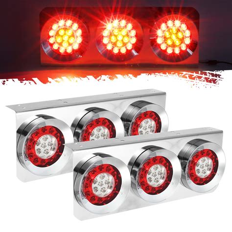 Buy Partsam 2pcs 54 Led Truck Trailer Tail Lights Bar With Chrome Iron