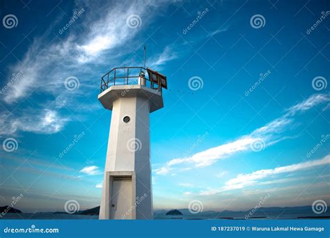 The Light House On The Beach Stock Image Image Of Mobilephone