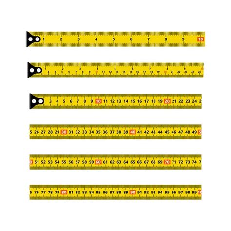 Tape Measure In Cm Cm And Inch Cm And Hand Cm And Span Cm And Foot