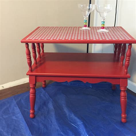 Vintage Tiered Hand Painted End Table Haute Juice