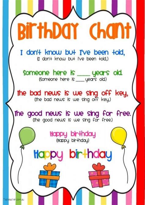 Be it 16th birthday songs, 17th birthday, 18th. birthday song | Classroom songs, Classroom chants ...