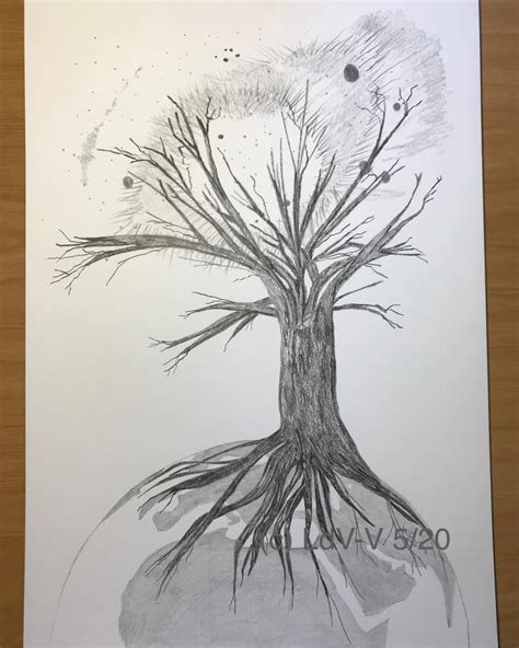 I Was Challenged To Do An Interpretative Graphite Drawing Of The Tree