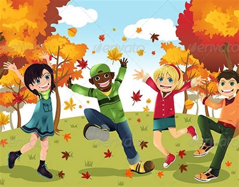 Autumn Fall Season Kids By Artisticco Graphicriver