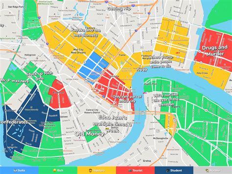 New Orleans Neighborhood Map United States Map