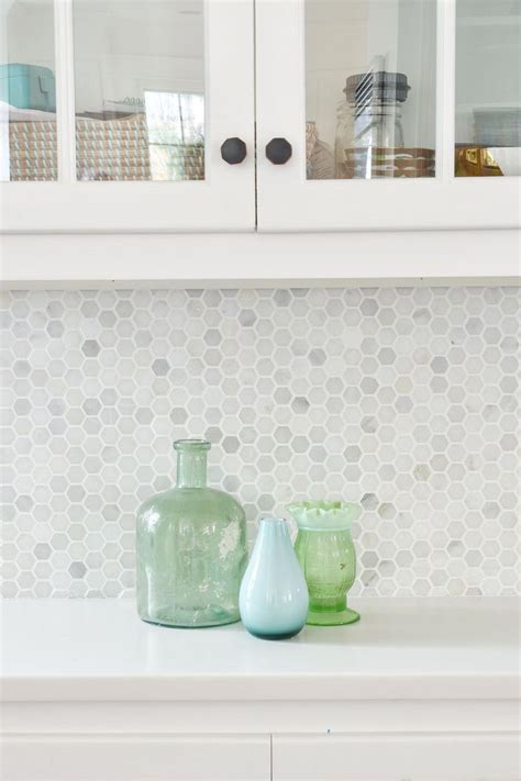 If you want your tile to have a glossy look, you can also print on glossy sticker paper. backsplash tile with marble hex #kitchentile in 2020 ...