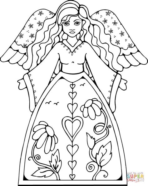Beautiful Angel Coloring Page Free Printable Coloring Pages
