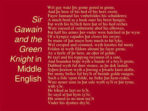 Ppt Sir Gawain And The Green Knight Powerpoint Presentation Free Download Id496671