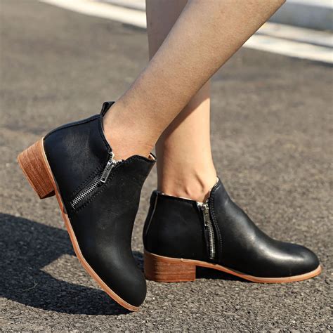 Chelsea Boots Women Spring Autumn Retro Mid Heels Round Toe Ankle Boots