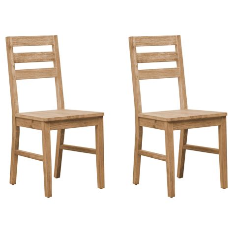 Furnishings from west elm have a sleek, upscale appearance with a midcentury modern flair. vidaXL 2x Solid Acacia Wood Dining Chairs Dinner Room Kitchen Seat Side Chair | Buy Dining ...