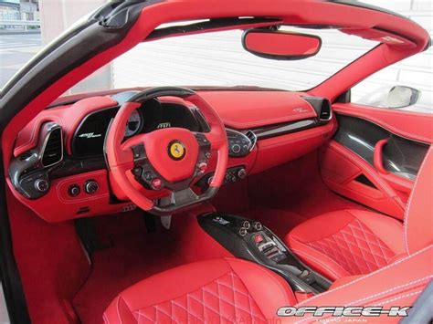 Awesome Ferrari 458 Spider White Red Interior Car Images Hd Office K