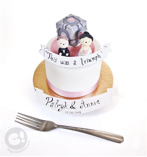 Portal Companion Cube Themed Wedding Cake Themed Wedding Cakes Themed