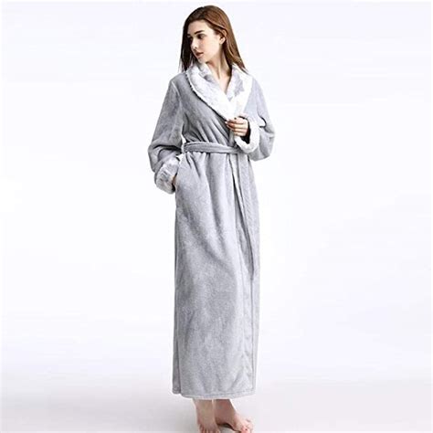 Womens Bathrobe Soft Dressing Gown Winter Warm Long Robe Housecoat Long