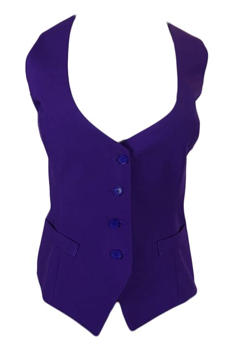 Stylish Fitted Ladies Waistcoat V Neck And Button Down Matching Lining At Back Ladies