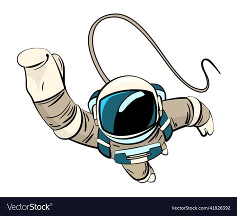 Astronaut Or Cosmonaut In Spacesuit Floating Vector Image