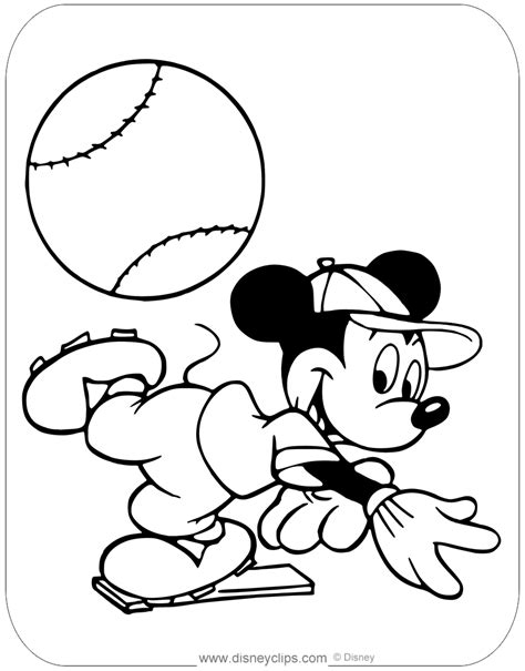 100% free sports coloring pages. Mickey Mouse Baseball Coloring Pages | Disneyclips.com